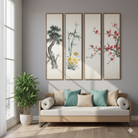 Bộ tranh Tứ Quý Tùng Cúc Trúc Mai - Biểu tượng của sự cân bằng tâm hồn và nhịp sinh sắc bốn mùa trong một khoảnh khắc lặng lẽ.